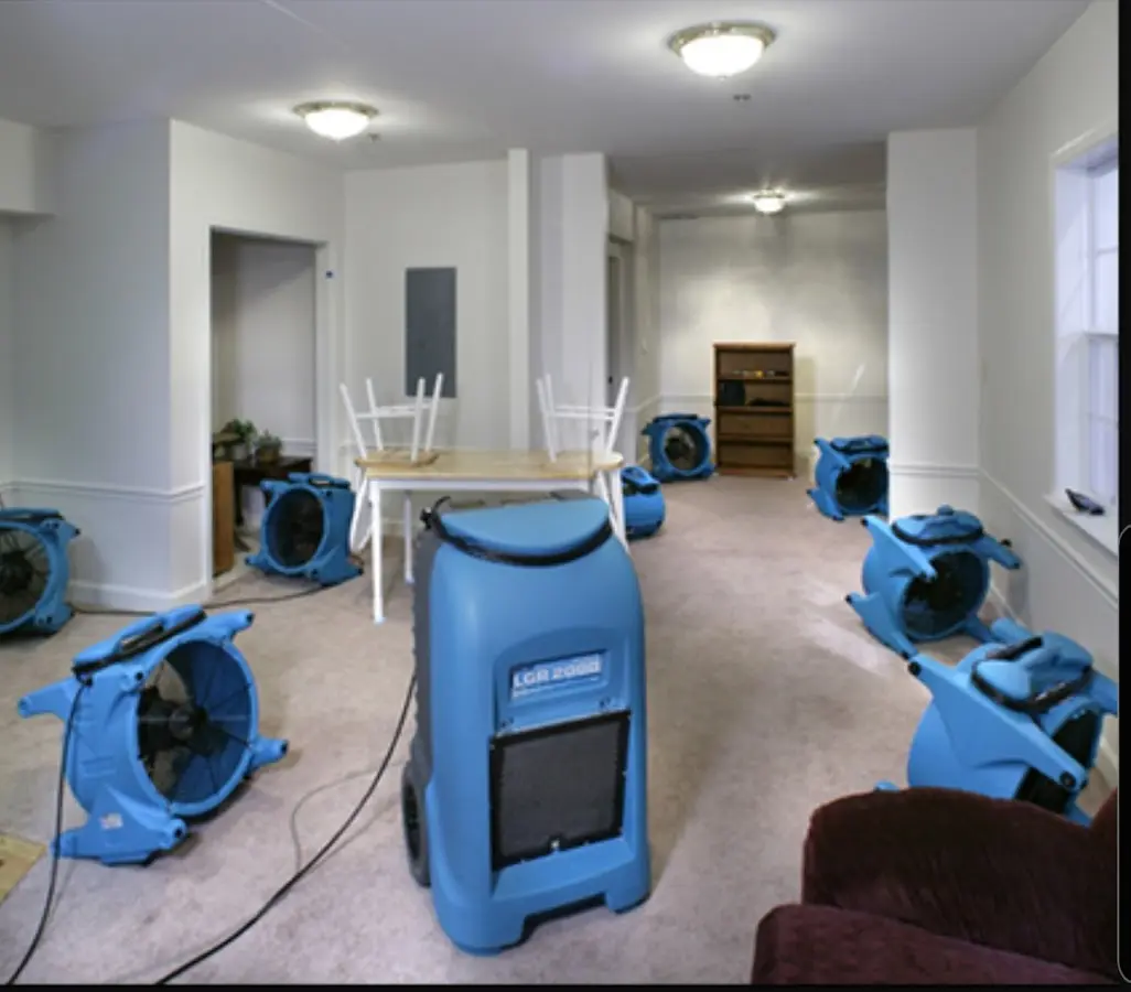 Air movers and dehumidifier setup for Water Damage Restoration in Zuni Pueblo